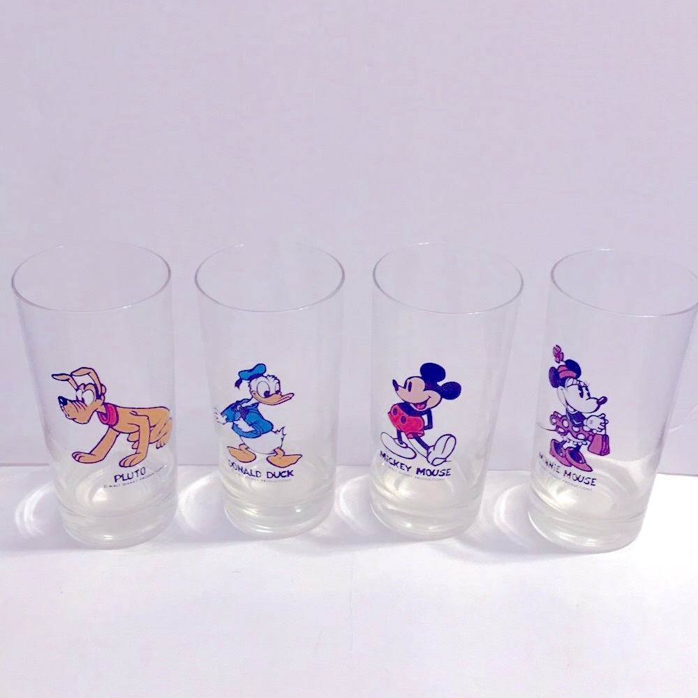 1970s Disney Character Tumblers Pluto Mickey Minnie and Donald Duck - Picture 1 of 5